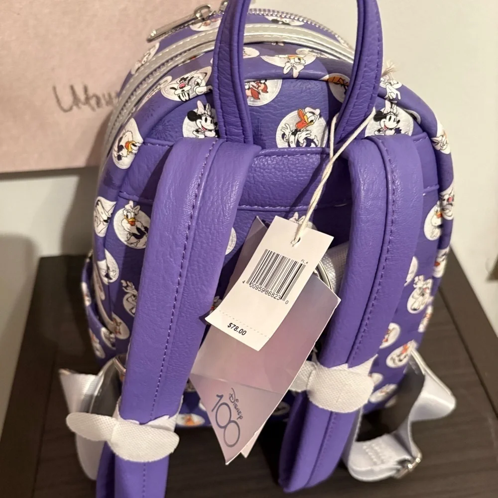 Loungefly Disney Park 100 Anniversary Mickey & Friends Platinum Backpack & Ears